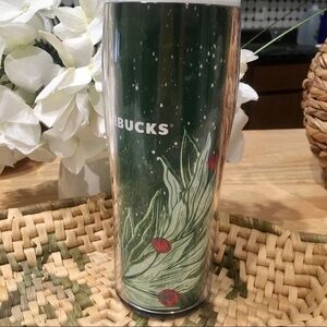 STARBUCKS Christmas holiday tumbler green red